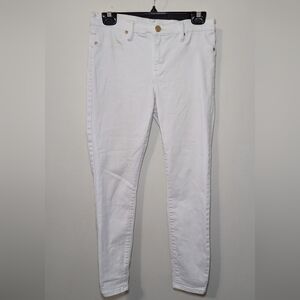 Blank NYC White Skinny Jeans Gold Details Mid-Rise Stretch Women's Size 29